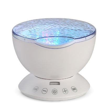 Abajur Projetor de Ondas do Mar com Caixa de Som e Luz LED